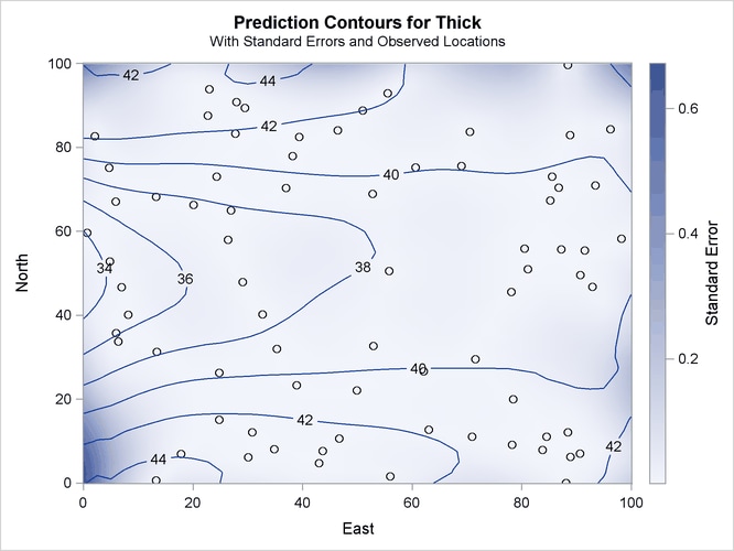 Contour Plot of Kriged Coal Seam Thickness