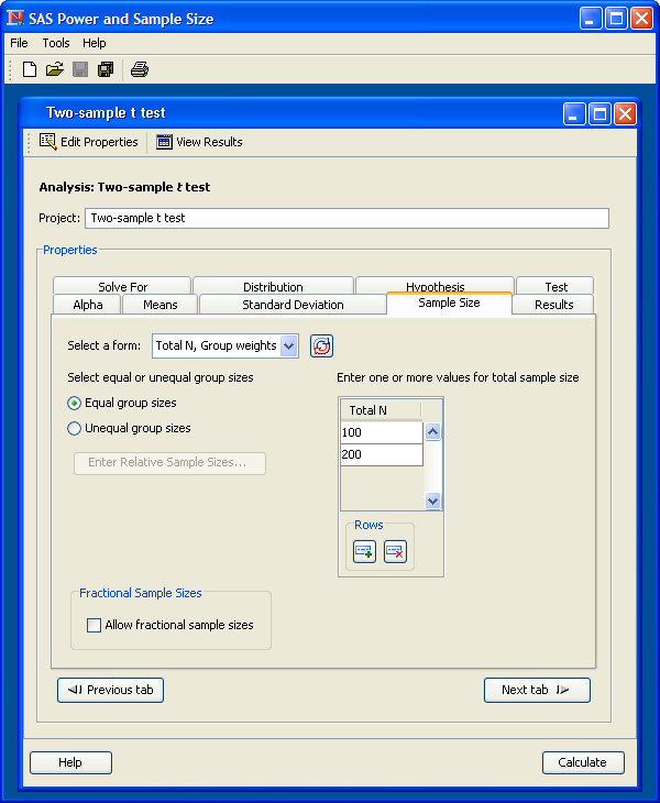 Power and Sample Size Application