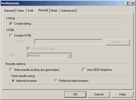  SAS Results Tab for LISTING Output