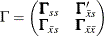 \[  \Gamma = \left( \begin{matrix}  \bGamma _{ss}   &  \bGamma ^{\prime }_{\bar{x}s}   \\ \bGamma _{\bar{x}s}   &  \bGamma _{\bar{x} \bar{x}}   \\ \end{matrix} \right)  \]