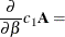 $\displaystyle  \frac{\partial }{\partial \beta } c_1\bA = $