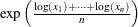 $ \exp \left(\frac{ \log (x_1) + \cdots + \log (x_ n)}{n} \right) $