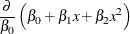 $\displaystyle  \frac{\partial }{\beta _0}\left(\beta _0 + \beta _1 x + \beta _2x^2\right)  $