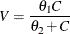 \[  V = \frac{\theta _1 C}{\theta _2 + C}  \]