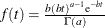 $ f(t)=\frac{b (bt)^{a-1}{\mr {e}}^{-bt}}{\Gamma (a)} $