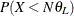 $\displaystyle P(X<N\theta _ L)  $