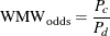 \[  \mr {WMW}_\mr {odds} = \frac{P_ c}{P_ d}  \]