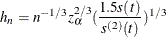 \[  h_ n = n^{-1\slash 3} z_\alpha ^{2\slash 3} ({\frac{1.5 s(t)}{s^{(2)}(t)}} )^{1\slash 3}  \]