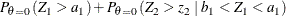 \[  P_{\theta =0} \left( Z_1 > a_1 \right) + P_{\theta =0} \left( Z_2 > z_2 \; |\;  b_1 < Z_1 < a_1 \right)  \]