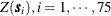 $Z(\bm {s}_ i),i=1,\cdots ,75$