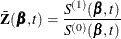 \[  \bar{\bZ }(\bbeta ,t) = \frac{S^{(1)}(\bbeta ,t)}{S^{(0)}(\bbeta ,t)}  \]