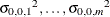 ${\sigma _{0,0,1}}^2, \dots , {\sigma _{0,0,m}}^2$