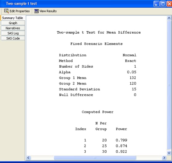  Results Page with Summary Table 