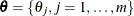 $\btheta = \{  \theta _ j, j=1,\ldots ,m \} $