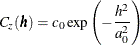 \[  C_ z(\bm {h}) = c_0\exp \left(-\frac{h^2}{a_0^2}\right)  \]