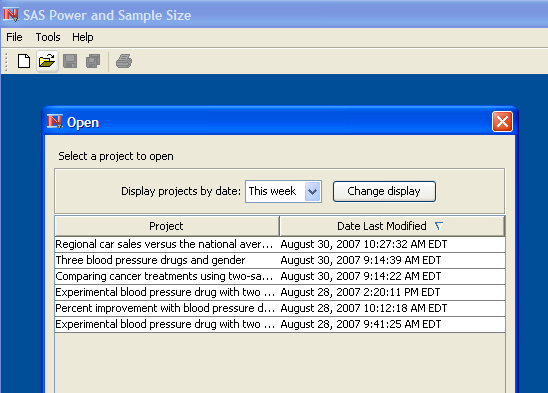 Open Window Containing the Analysis Created in the Example