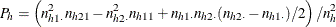 \[  P_ h = \left( n_{h1\cdot }^2 n_{h21} - n_{h2\cdot }^2 n_{h11} + n_{h1\cdot } n_{h2\cdot } (n_{h2\cdot }-n_{h1\cdot })/2 \right) / n_ h^2  \]