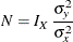 \[  N = I_{X} \, \,  \frac{\sigma ^{2}_{y}}{\sigma ^{2}_{x}}  \]