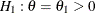 $H_{1}: \theta = \theta _{1} > 0$