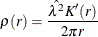 \[  \rho (r) = \frac{\hat{\lambda ^{2}} K'(r)}{2\pi r}  \]