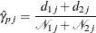 \[  {\hat\gamma }_{pj} = \frac{ d_{1j} + d_{2j} }{ {\mathcal N}_{1j} + {\mathcal N}_{2j} }  \]