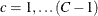 $c=1, \ldots (C-1)$