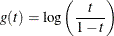 \[  g(t)=\log \left( \frac{t}{1-t} \right)  \]