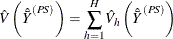 \[  \hat{V}\left({\hat{\bar{Y}}}^{(PS)}\right) =\sum _{h=1}^ H {\hat{V}_ h \left({\hat{\bar{Y}}}^{(PS)}\right)}  \]