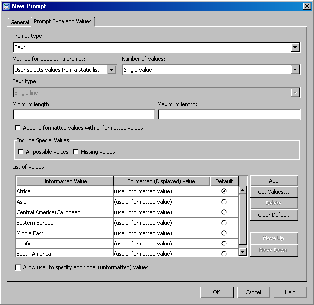 Constraints Dialog Box