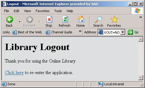 Logout page